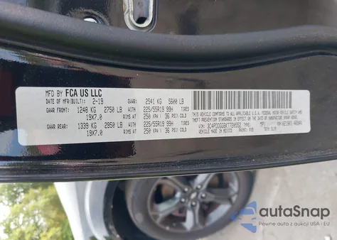 2019 Dodge Journey Crossroad Awd из США, поврежденный, VIN 3C4PDDGG6KT720552